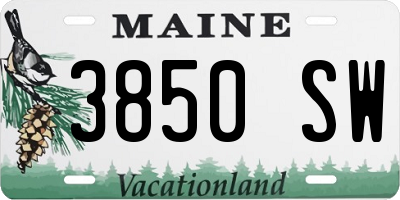 ME license plate 3850SW