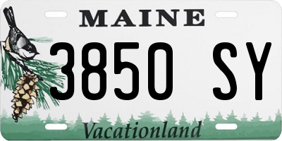 ME license plate 3850SY