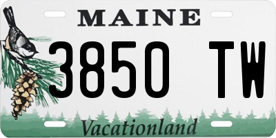 ME license plate 3850TW