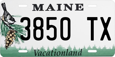 ME license plate 3850TX