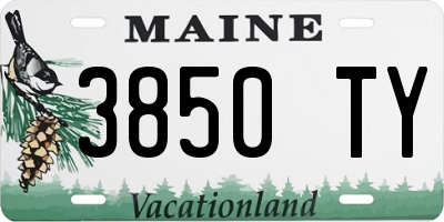 ME license plate 3850TY