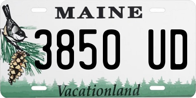 ME license plate 3850UD