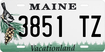 ME license plate 3851TZ