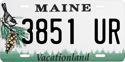 ME license plate 3851UR