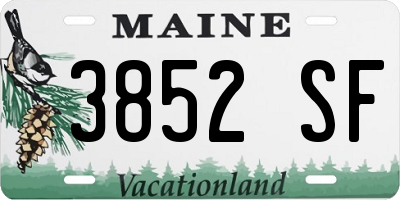 ME license plate 3852SF