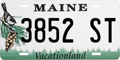ME license plate 3852ST