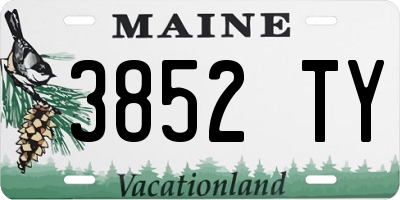 ME license plate 3852TY