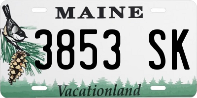 ME license plate 3853SK