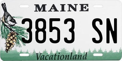 ME license plate 3853SN