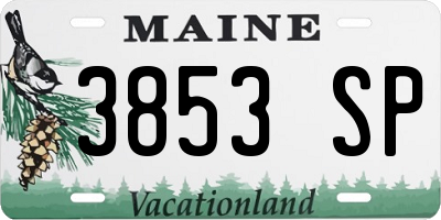 ME license plate 3853SP