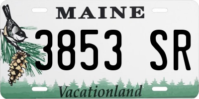 ME license plate 3853SR
