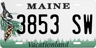 ME license plate 3853SW