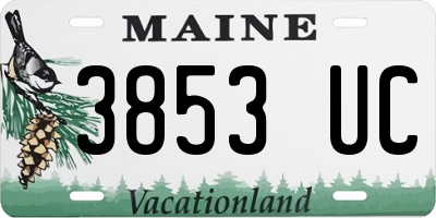 ME license plate 3853UC