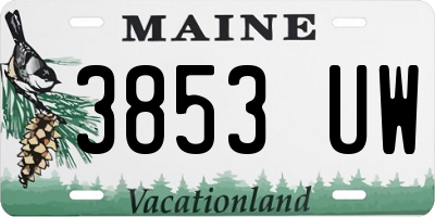 ME license plate 3853UW