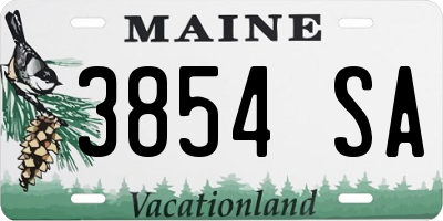 ME license plate 3854SA