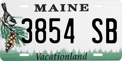 ME license plate 3854SB
