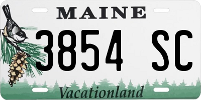 ME license plate 3854SC