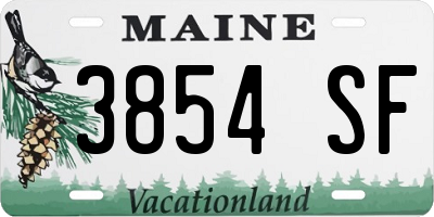 ME license plate 3854SF