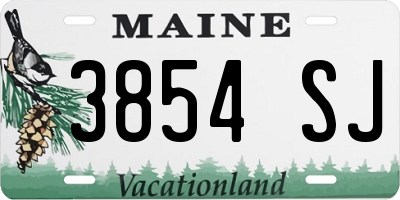 ME license plate 3854SJ