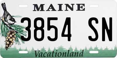 ME license plate 3854SN