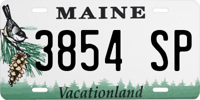 ME license plate 3854SP