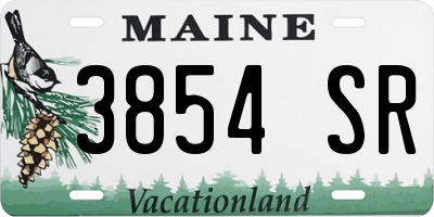 ME license plate 3854SR