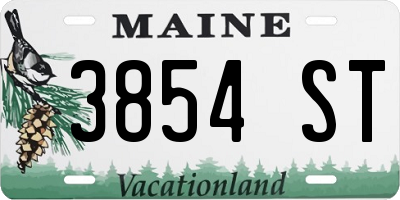 ME license plate 3854ST