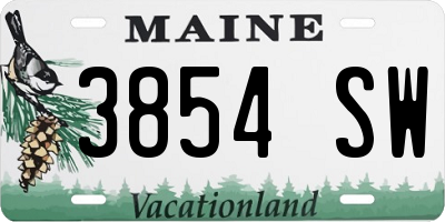 ME license plate 3854SW