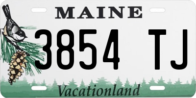 ME license plate 3854TJ