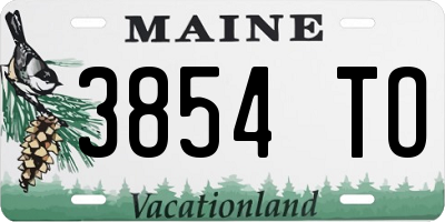 ME license plate 3854TO