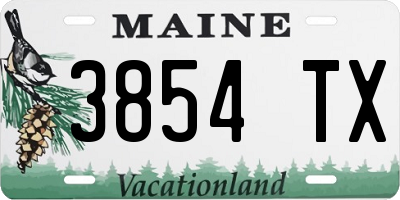 ME license plate 3854TX