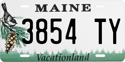 ME license plate 3854TY