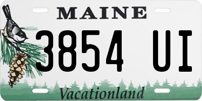 ME license plate 3854UI