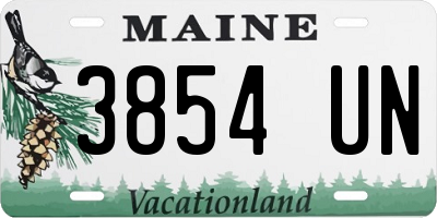 ME license plate 3854UN
