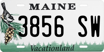 ME license plate 3856SW