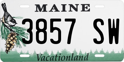 ME license plate 3857SW