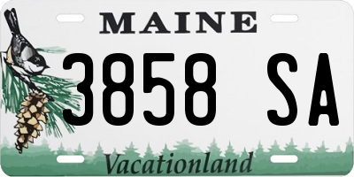 ME license plate 3858SA