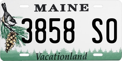 ME license plate 3858SO