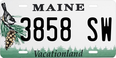 ME license plate 3858SW