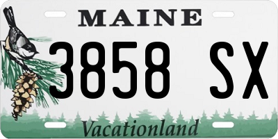 ME license plate 3858SX