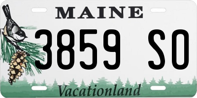 ME license plate 3859SO