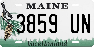 ME license plate 3859UN