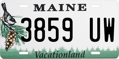 ME license plate 3859UW