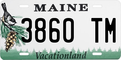 ME license plate 3860TM