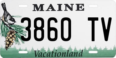 ME license plate 3860TV