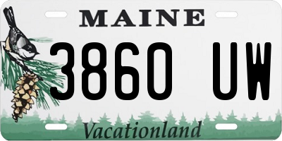 ME license plate 3860UW