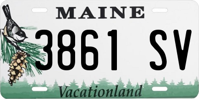 ME license plate 3861SV