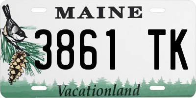 ME license plate 3861TK