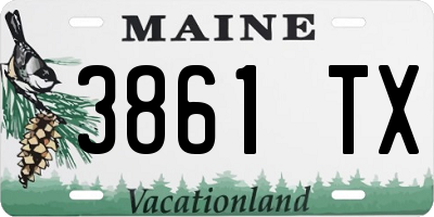 ME license plate 3861TX