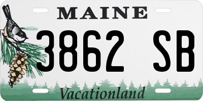 ME license plate 3862SB